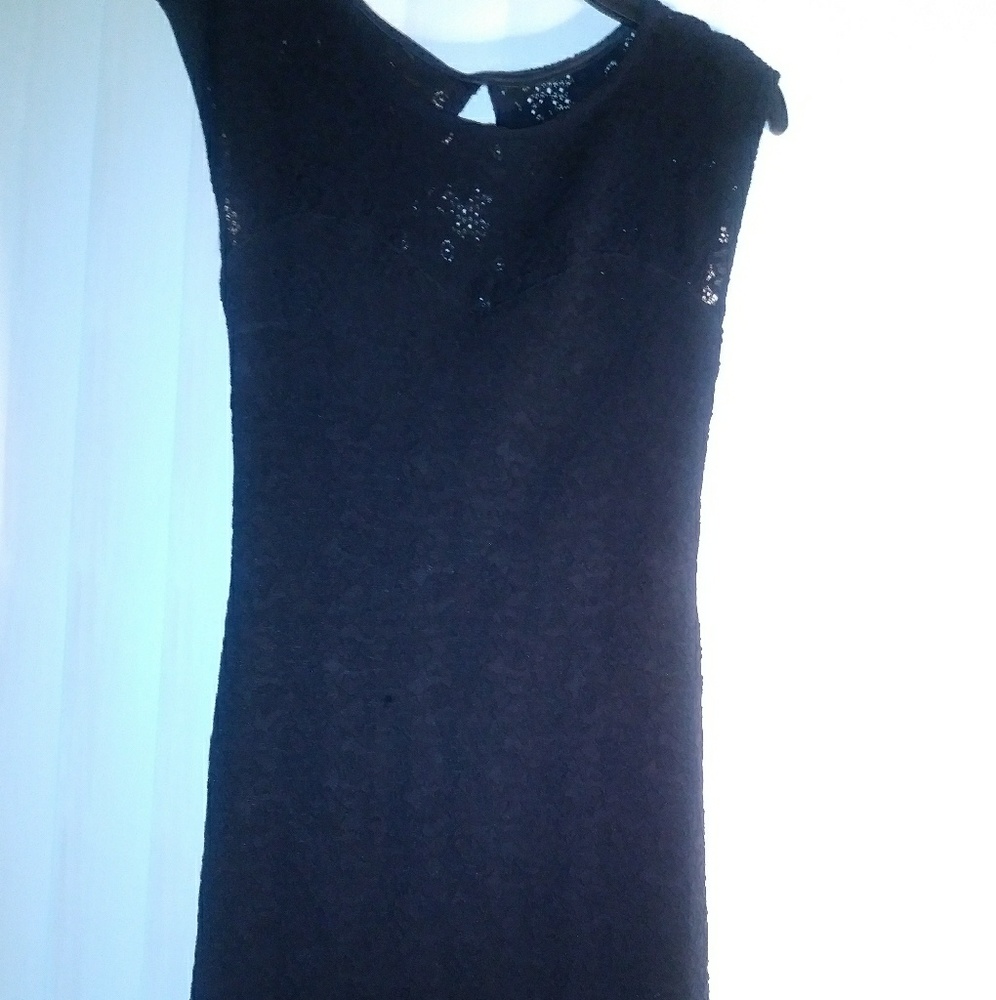 Black floral-lace dress